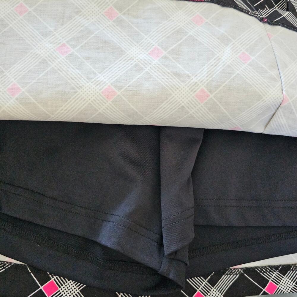 Lady Hagen Golf Sport Skort Skirt 16 Black Pink White Plaid Like New Athletic - Picture 6 of 7